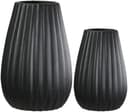 GILDE Decorative Vases Set of 2, Black, 12.5/17 cm